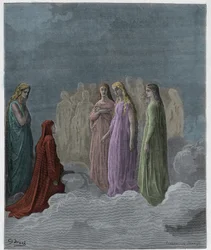Paradiso, Canto 3: The first realm: Piccarda Donati and the souls whose vows had been broken (illustration from The Divine Comedy)